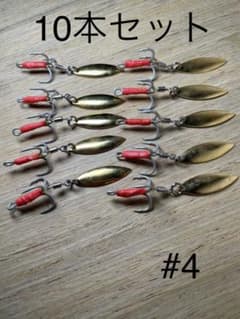 #4トレブルフック スピンテール ブレードフック3倍強力フック10本セットのサムネイル