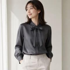 セオリーリュクス 24AW Nora Tessaブラウス ボウタイ サテン洗える 