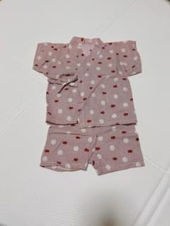 美品赤系ジンベイ甚平80cmのサムネイル