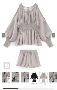 オープンショルダーチュニック×ショートパンツセットアップ[al268]のサムネイル