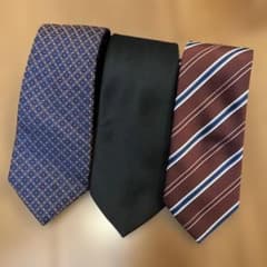 ネクタイ3本セット ブラック レッド赤　レジメンタルストライプ