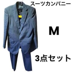 3点】ザスーツカンパニー スーツセットアップ M ネイビー ストライプ