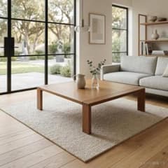 コーヒーテーブル カンディハウス ボルス 天板100×100 ナラ材 旭川家具 