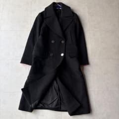 近年モデル✨アルマーニ ダブルブレストロングコート メタルボタン 黒 