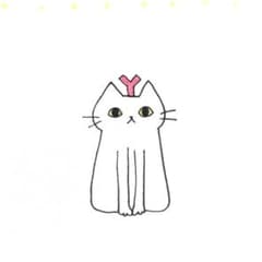 [1090] [흰 고양이의 그림] 오리지널 손으로 그린 ​​아날로그 일러스트 원화 자작 창작 아트 작품
