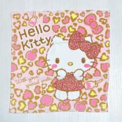 Hello Kitty ハローキティ ハンドタオル 新品未使用 ヒョウ柄 ピンク