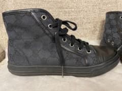 GUCCI　グッチ　ハイカット　スニーカー　キャンバス　ファブリック　ブラックのサムネイル