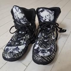 ボクシングシューズ ハイカット ブラック/ホワイト　レスリングシューズのサムネイル