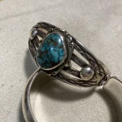 希少 インディアンジュエリー エマ ビッグハンド ターコイズ バングル