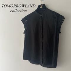 美品 トゥモローランドコレクション スワトーリネン レースブラウス 黒