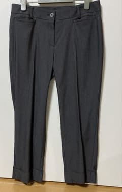 ANNE KLEIN 新品　グレー ストレートパンツ 折り返し裾