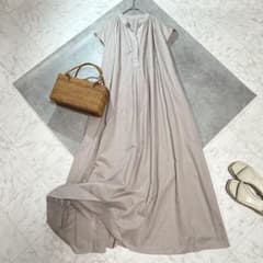 three dots コットンローンタックドレス ワンピース フレンチスリーブ three dots コットンローンタックドレス ワンピース フレンチスリーブ