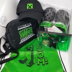 マイクラ　マインクラフト　ナイロンナップザック　帽子　グリーンのサムネイル