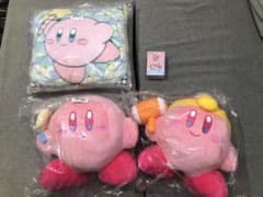 星のカービィ　プライズ4個セット(ぬいぐるみ、フィギュア、クッション)のサムネイル