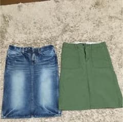DMGデニムスカート  ベイカースカートのサムネイル