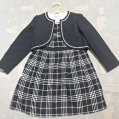 卒園&入園 １３０cm ボレロとチェック柄ワンピースのセットのサムネイル