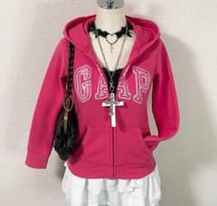 y2k GAP フルジップパーカー ロゴ 平成ギャル グランジ ピンク - メルカリ