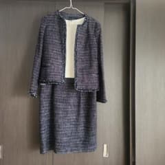 GREENLABELRELAXINGネイビー系ツイードスーツセット40　Lサイズ
