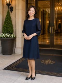 東京ソワール RIFANNE フォーマルワンピ　11号 レース ネイビー 東京ソワールRifanne ネイビー ワンピース 11号 - メルカリ