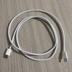 USB-C to USB-C 充電ケーブル ホワイト 編み込みタイプのサムネイル