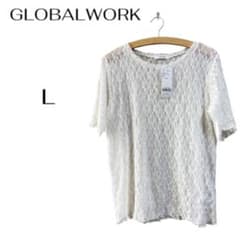 GLOBAL WORK レーストップス ホワイト Lサイズのサムネイル