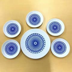 ナルミ　渡辺雪三郎コラボ　大皿小皿　青白　　食器　パーティーセットのサムネイル