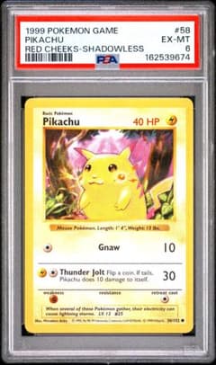 PSA6 ピカチュウ 英語 レッドチーク シャドーレス 58/102 エラー