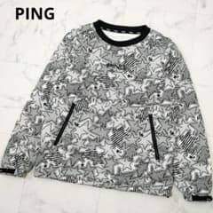 PING ゴルフ 中綿 スニードジャック 総柄 星柄 ロゴ ホワイト Mサイズ