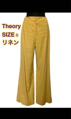 Theory セオリー リネン ワイドパンツ イエロー サイズ0のサムネイル