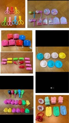 산리오 카메라 가위 지우개 클립 악기 장난감 빗 반지