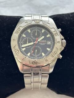 CASIO クロノグラフ 腕時計 100M防水ステンレス稼働品 - メルカリ
