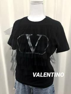VALENTINO ヴァレンティノ Vロゴ チュール Tシャツ イタリア製 XS 