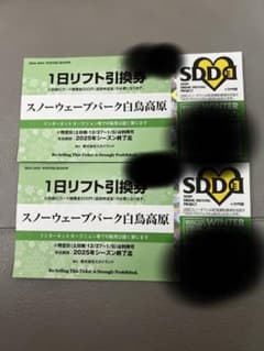 本日発送可　スノーウェーブパーク白鳥高原 1日　リフト券　おまけつきのサムネイル