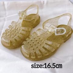 キッズ ラメ入り サンダル ゴールド 27 メデュース　16.5㎝