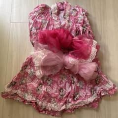 130ディズニープリンセス浴衣　セパレート　ピンク　レース帯2本のサムネイル
