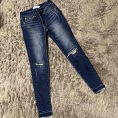 AZULbymoussy★希少XXSサイズ★インディゴダメージデニム スキニーのサムネイル