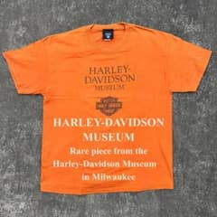 希少】ハーレーダビッドソン ミュージアム T オレンジ 両面プリント XL