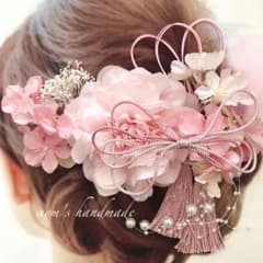 桜ピンク〜和装髪飾り〜結婚式　成人式　卒業式　振袖　袴　ヘアアクセサリーのサムネイル