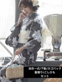 sugar 浴衣セット　下駄　カゴバック　花飾り　レース帯 sugar 浴衣セット 下駄 カゴバック 花飾り レース帯 - メルカリ