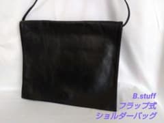 B.stuff】 フラップ式 ショルダーバッグ ブラックレザー 本革 - メルカリ