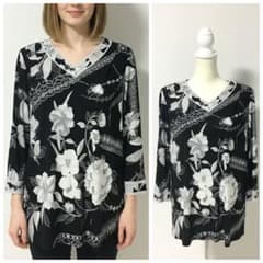 近年美品 LEONARD レオナール カンカン ストレッチ チュニック 42