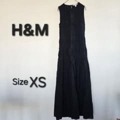 H&M 黒　ロングトップス　ワンピース　ノースリ　ブラック　レディース