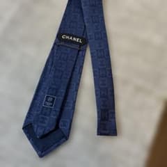 CHANEL ネイビー 幾何学模様 ネクタイのサムネイル