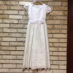 キッズ フレンチスリーブ花柄刺繍レースドレス【150cm 】のサムネイル
