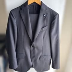 LARDINI シルクウール ネイビービジネススーツ - メルカリ
