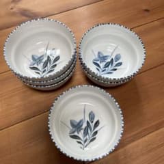 青い花模様 陶器6個セットのサムネイル