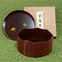 木製 堅地本漆塗 千歳盆  盆手前 茶道具 キレイ！のサムネイル