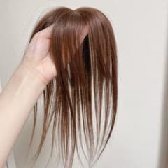 ブラウン ストレート 前髪ウィッグ クリップ付きのサムネイル