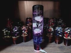 オリジナルぼかし水中花シフトノブ薔薇ラメLED20cm白 デコトラ軽トラ旧 