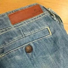 タッグなしのベルボトムデニムパンツBLACK by Moussyのサムネイル